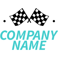 Logo con dos banderas de carreras - Juegos & Entretenimiento Logotipo