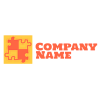 Logotipo puzzle amarillo y naranja - Juegos & Entretenimiento Logotipo