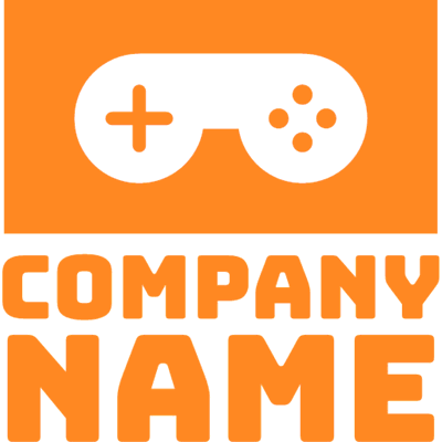 Logo naranja con gamepad - Computadora Logotipo