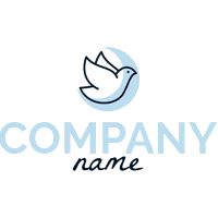 Logo con pájaro y luna azul - Comunidad & Sin fines de lucro Logotipo