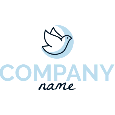 Logo con pájaro y luna azul - Animales & Animales de compañía Logotipo