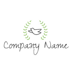 Bird logo with green leaves - Religione