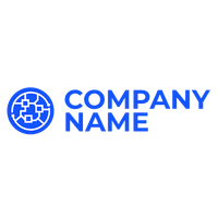 Logotipo mundial en red azul - Tecnología Logotipo