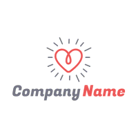 Logotipo corazón con líneas - Comunidad & Sin fines de lucro