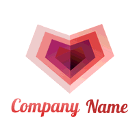 Logo corazón multidimensional - Citas Logotipo
