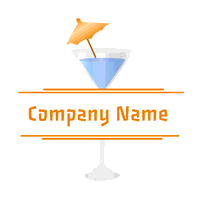 Logotipo naranja con cóctel azul - Alimentos & Bebidas Logotipo