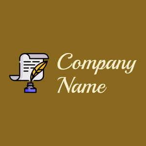 Writing logo on a Yukon Gold background - Communicatie