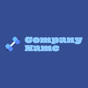 Dumbbell logo on a Tory Blue background - Deportes