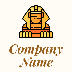 Outlined Great sphinx of giza logo on a Floral White background - Abstracto