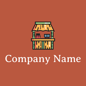 Beach bar on a Flame Pea background - Nourriture & Boisson