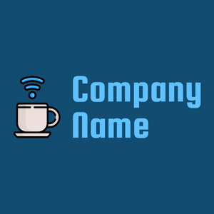 Coffee logo on a Blue Stone background - Comida & Bebida