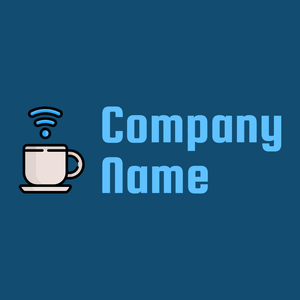 Coffee logo on a Blue Stone background - Alimentos & Bebidas