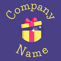 Present box logo on a Dark Slate Blue background - Venta al detalle