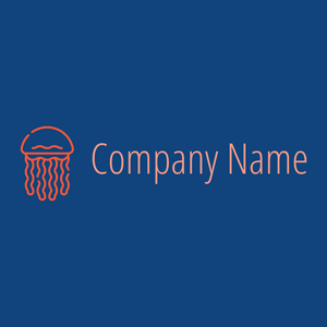 Jellyfish logo on a Dark Cerulean background - Animali & Cuccioli
