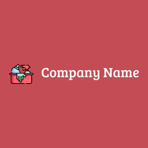 Cleaning tools logo on a Fuzzy Wuzzy Brown background - Limpieza & Mantenimiento