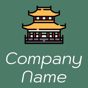 Chinese logo on a Dark Green Copper background - Abstrakt