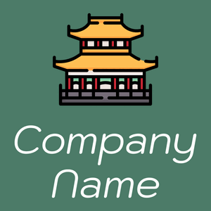 Chinese logo on a Dark Green Copper background - Abstrait
