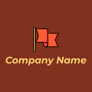 Red flag logo on a Burnt Umber background - Abstracto