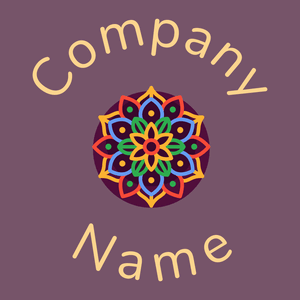 Mandala logo on a Cosmic background - Floral
