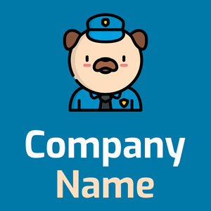 Police dog logo on a Cerulean background - Tiere & Haustiere
