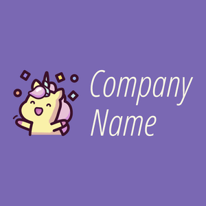 Unicorn logo on a Blue Marguerite background - Abstrait