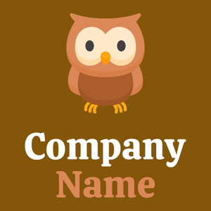 Owl logo on a Saddle Brown background - Abstract