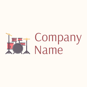 Drum set logo on a Floral White background - Arte & Intrattenimento
