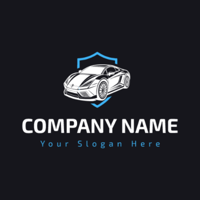 sports car in blue shield logo - Auto & Voertuig