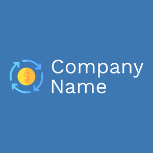 Circular economy logo on a Curious Blue background - Negócios & Consultoria