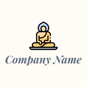 Buddhist logo on a Floral White background - Religión