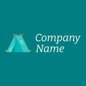 Tent logo on a Teal background - Abstracto