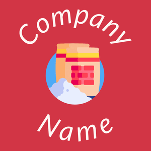 Cement logo on a Brick Red background - Construção & Ferramentas