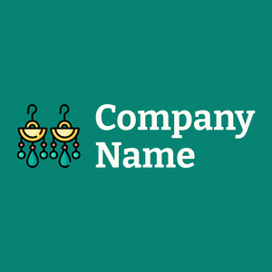 Earrings logo on a Pine Green background - Mode & Beauté
