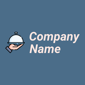Food tray logo on a Wedgewood background - Eten & Drinken