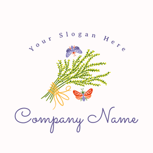 pretty plants and butterflies logo - Floral