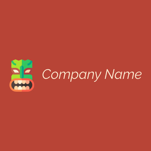 Tiki logo on a Medium Carmine background - Abstracto