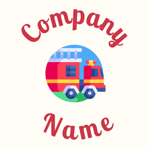 Fire truck on a Floral White background - Seguridad