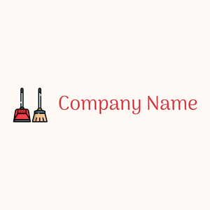 Dustpan logo on a beige background - Pulizia & Manutenzione