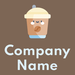 Ice coffee logo on a Roman Coffee background - Comida & Bebida
