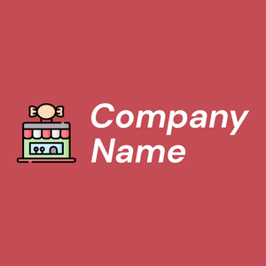 Candy shop logo on a red background - Abstrakt