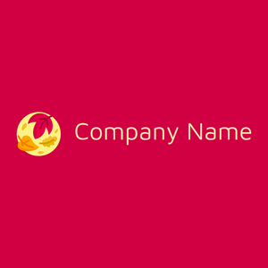 Leaf logo on a Razzmatazz background - Florale