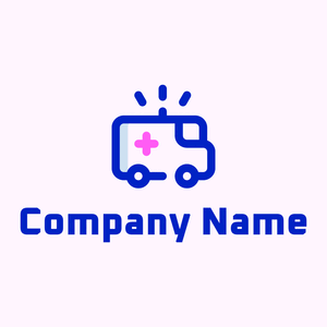 Medium Blue Ambulance on a Lavender Blush background - Médicale & Pharmaceutique