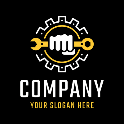 hand with wrench in cog wheel logo - Auto & Voertuig