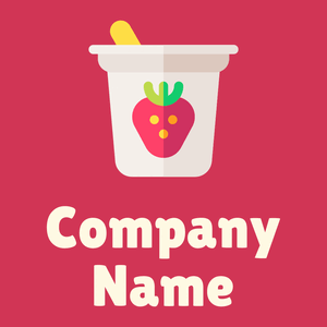 Frozen yogurt logo on a Old Rose background - Essen & Trinken