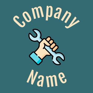 Wrench logo on a Blumine background - Bau & Werkzeuge