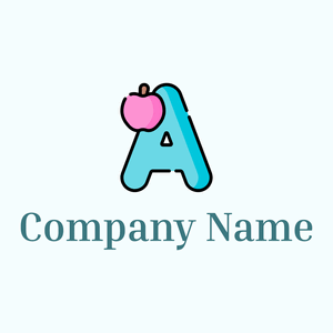 Turquoise Blue Letter a on a Azure background - Educação