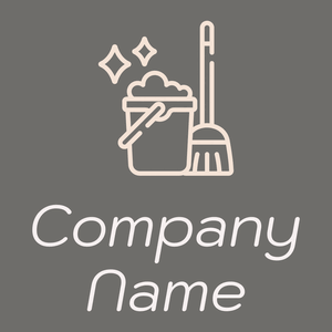 broom logo on a Grey background - Limpieza & Mantenimiento