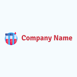 Blood sample logo on a Alice Blue background - Indústrias