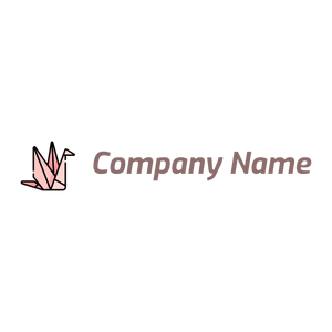 Pink Origami logo on a White background - Abstrato