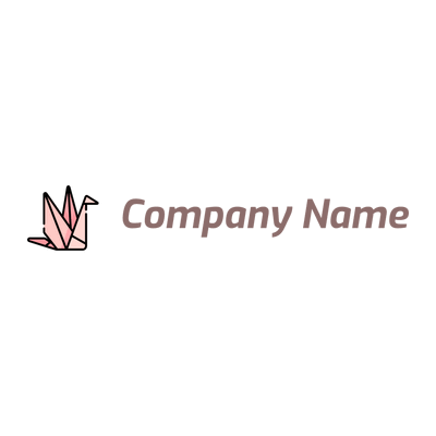 Pink Origami logo on a White background - Enfant & Garderie